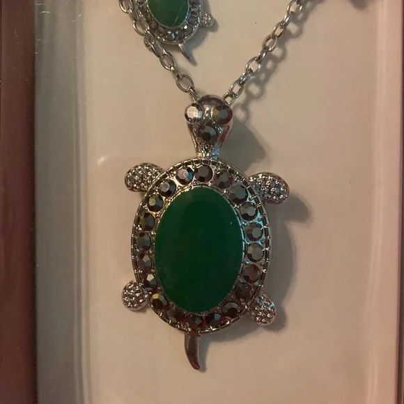 Turtle Necklace and Earrings Set 🐢 - Picture 2 of 5